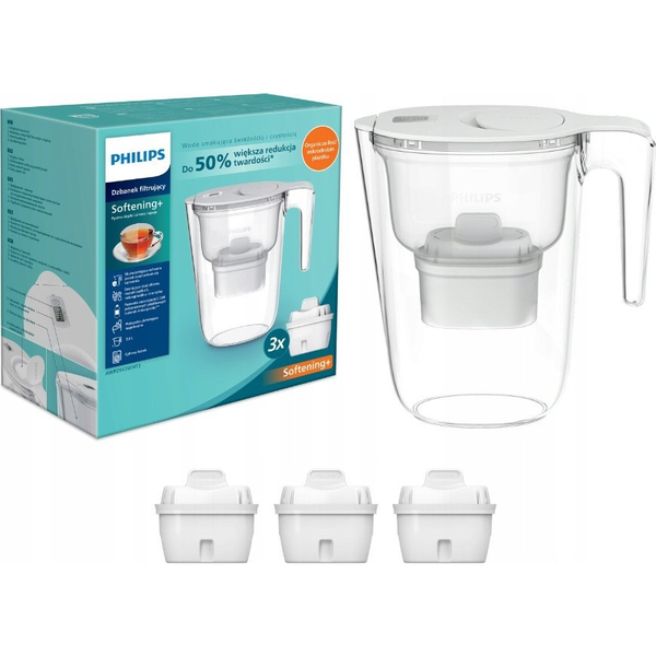 Philips AWP2943WHT3/58 Vízszűrő kancsó 2,6L Áttetsző + 3db filter