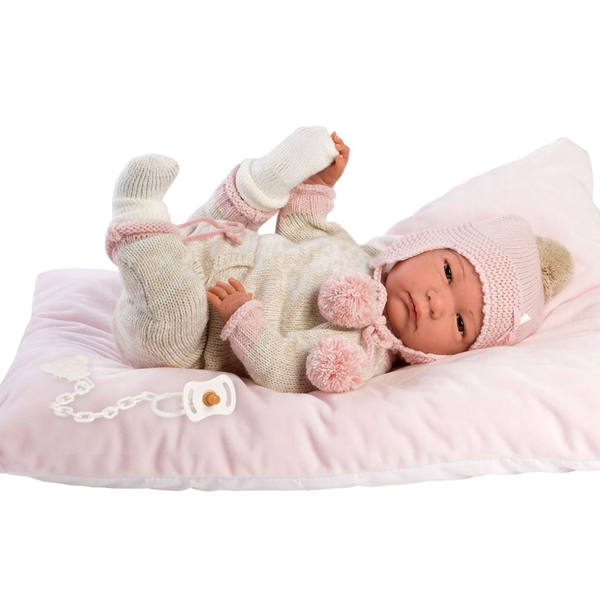 Llorens: Reborn limitált kiadású élethű újszülött baba bojtos ruhával (18011L)