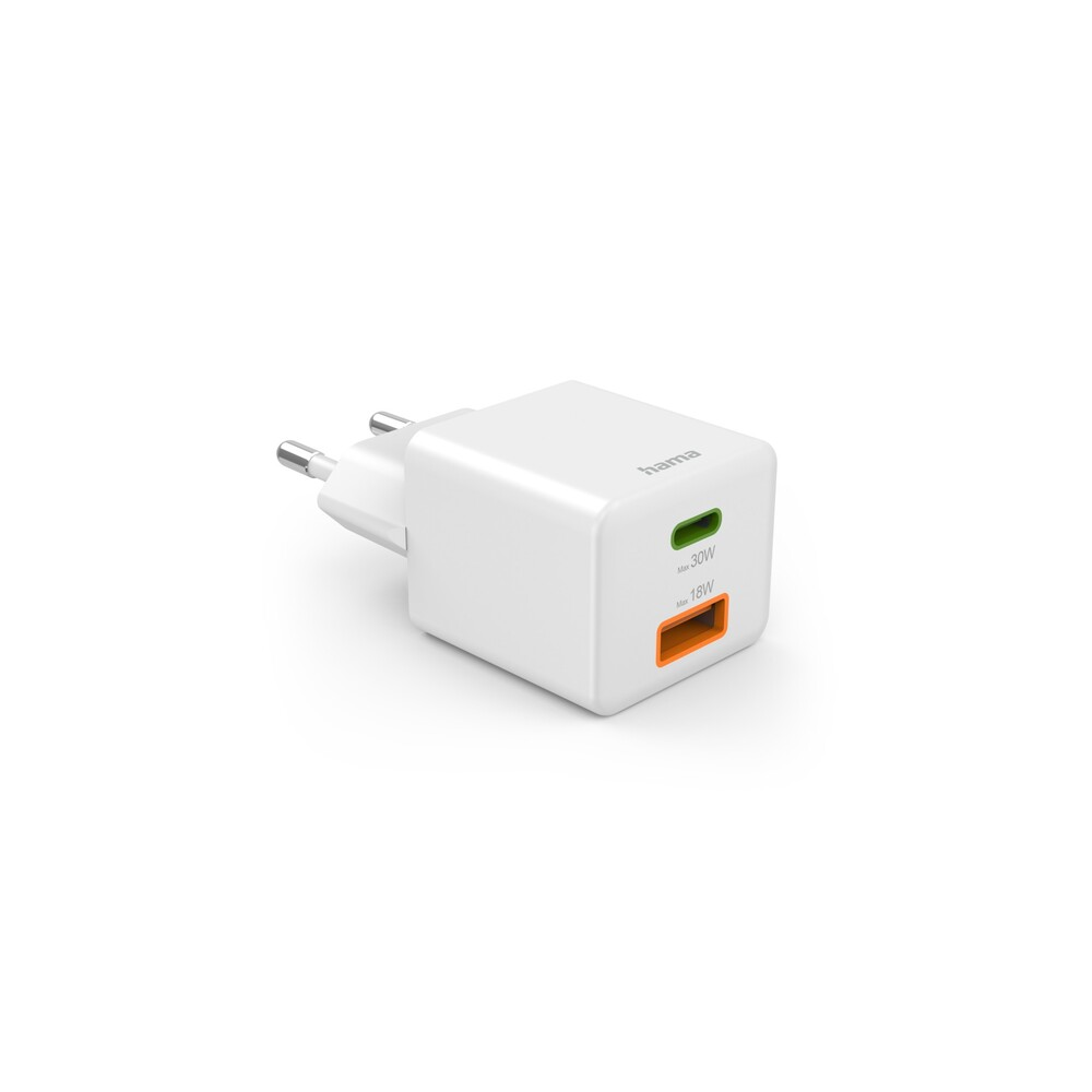 Hama 201992 Mini USB Type-C / USB Type-A Hálózati töltő - Fehér (30W) (201992)