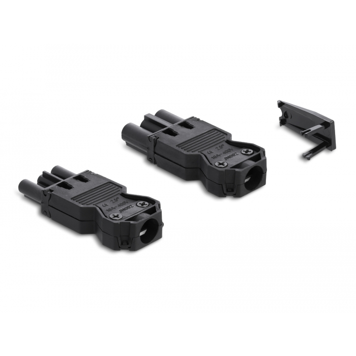 Delock 3-pontos, csavarozható felülettel rendelkező, fekete installáló csatlakozó készlet (64147) (64147)