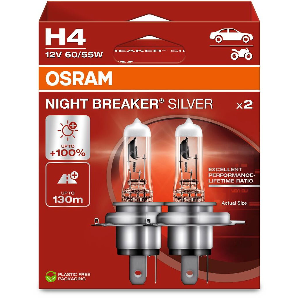 OSRAM H4 Night Breaker SILVER +100%, 2 db (64193NBS-2HB)
