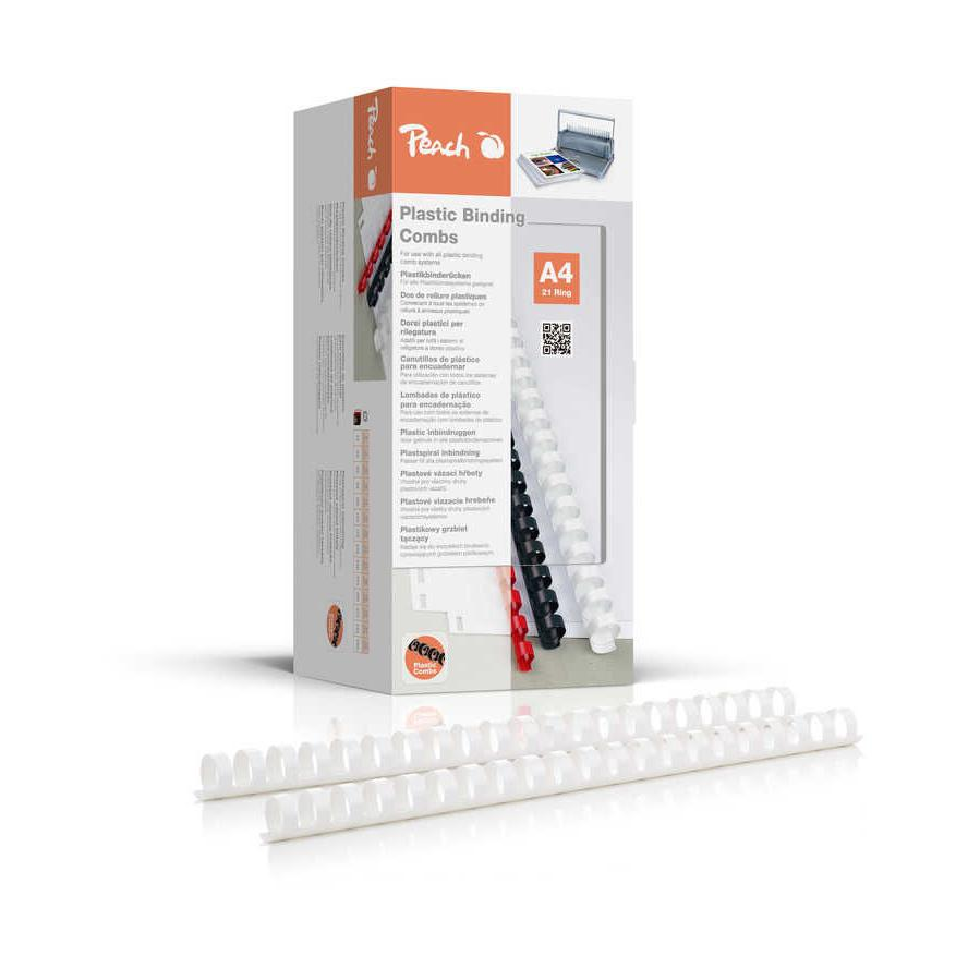Peach Binderücken weiß 16mm 100er-Pack (PB416-01)