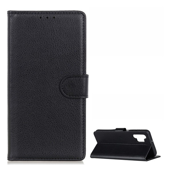 Tok álló, bőr hatású (FLIP, oldalra nyíló, asztali tartó funkció, prémium) FEKETE [Samsung Galaxy A32 5G (SM-A326)] (5996591086224)