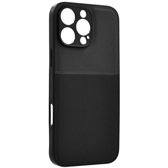 Gigapack Apple iPhone 16 Pro mágneses, bőr hatású, csíkos mintás tok fekete (GP-159949) (GP-159949)