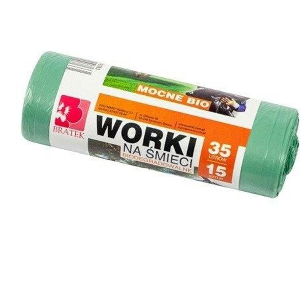 BRATEK Erős környezetbarát szemeteszsák 35 l, 15 db (5906731290763)