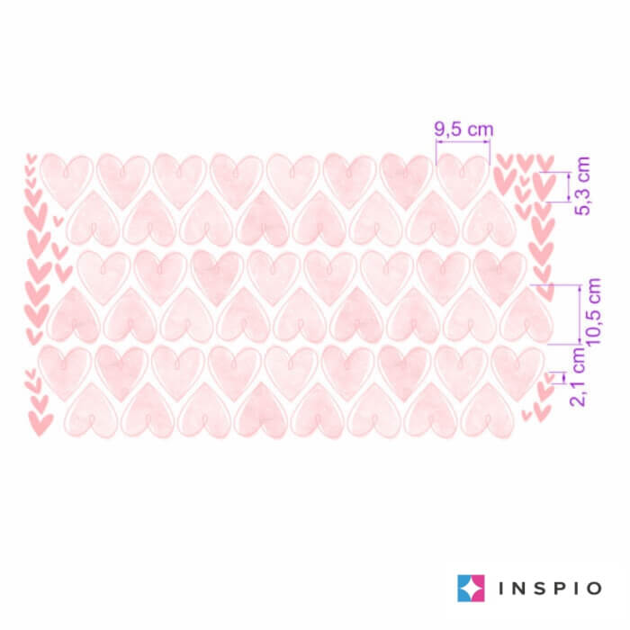 Szívecske falmatrica - Rózsaszín (9205f)