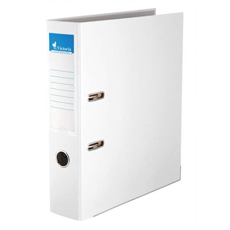 Victoria Basic A4 Iratrendező élvédő sínnel - Fehér (75WHITE)