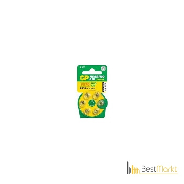 GP ZA10 1.45V Cink-Levegő 75mAh hallókészülék elem (6 db / csomag) (GPZA10)