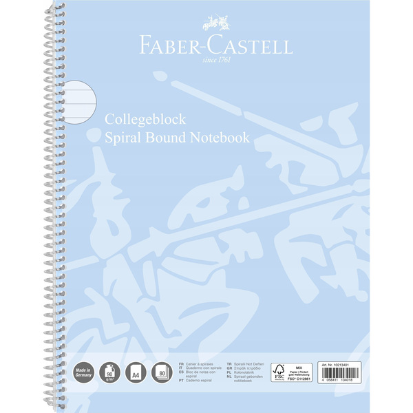 FABER-CASTELL Collegeblock A4 liniert sky blue