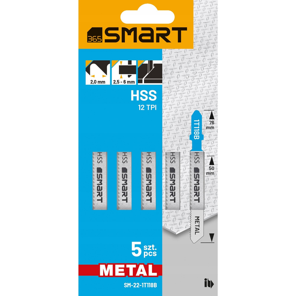 Smart brzeszczot do wyrzynarki hss 12 tpi metal /5 szt./ smart