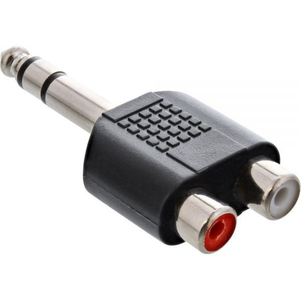 InLine 99323 adattatore per inversione del genere dei cavi 6.3mm jack male 2x RCA F Nero