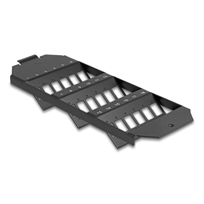 Delock Optikai szálas foglalat 18 portos SC Simplex / LC Duplex párosítókhoz fekete (88163) (88163)