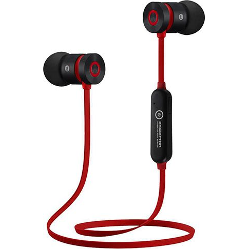 Căști Bluetooth Powerton W2 roșii pentru sport