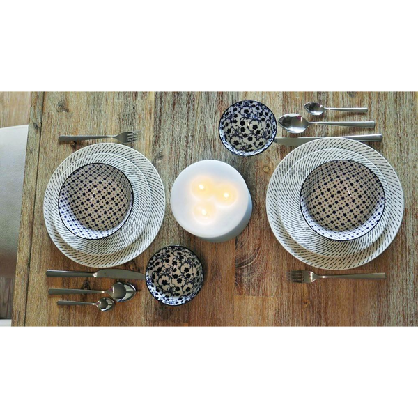 BLACK &amp; BLUE 8 RÉSZES MODERN DESIGN PORCELÁN ÉTKÉSZLET 2 SZEMÉLYRE