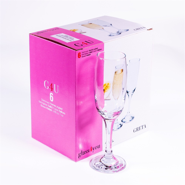Pasabahce Glass 4 YOU Greta Champagne 210ml Pezsgős üveg pohár szett 6 darabos