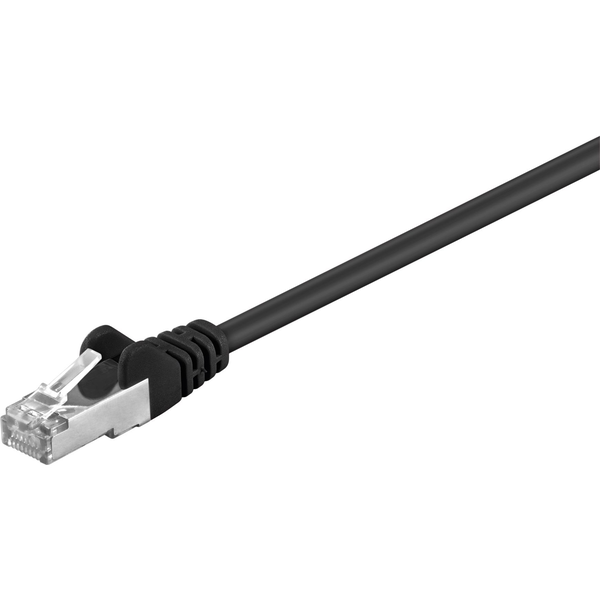  Goobay Kabel krosowy patchcord F/UTP kat. 5e CCA czarny 1m (68655)