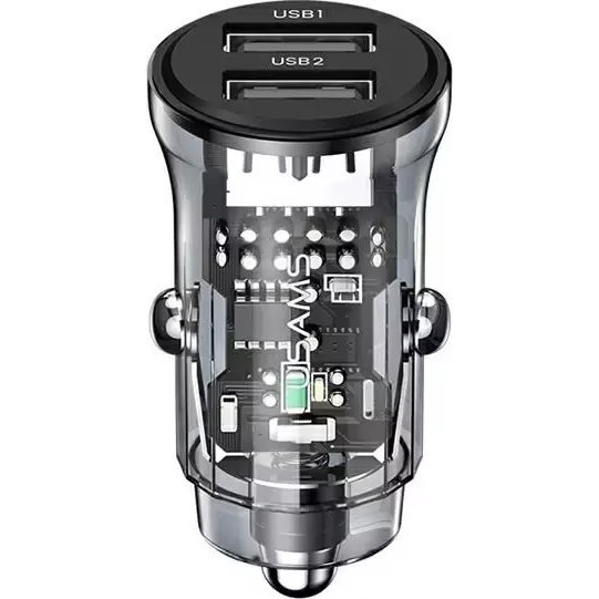 AUTÓS TÖLTŐ 2 USB ALJZAT 15W, PD GYORSTÖLTŐ (USA795)