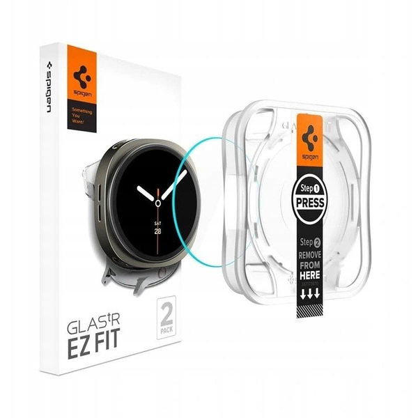 Spigen EZ FIT kijelzővédő üveg 2db (2.5D, 0.2mm, ultravékony, 9H) ÁTLÁTSZÓ Samsung Galaxy Watch 8 eSIM 44mm (SM-L335) / Galaxy Watch 8 44mm (SM-L330) (AGL09874)