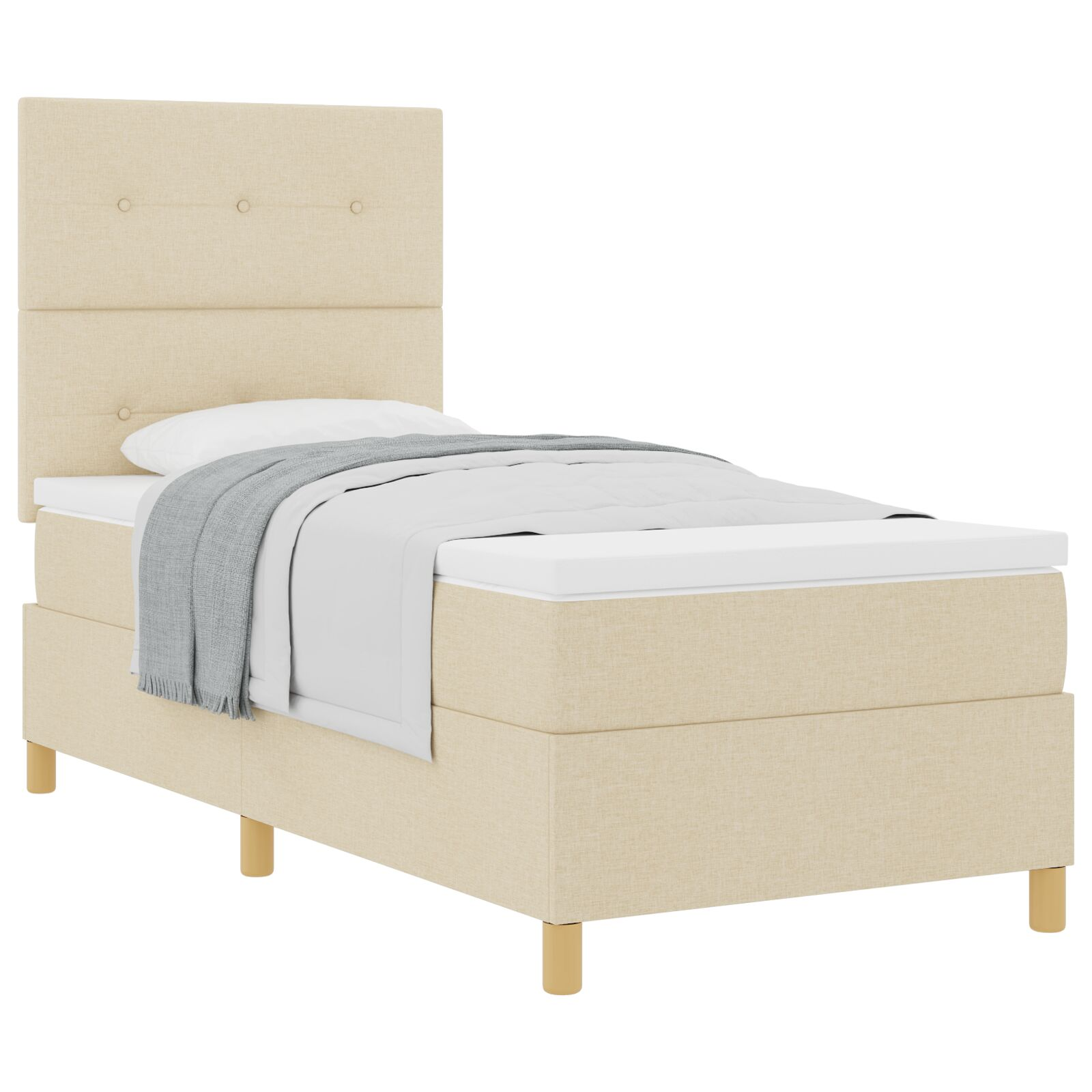 Boxspringágy Matrac Krem 90x200 cm Szövet (3339593)