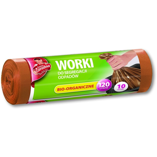  Anna Zaradna AZ Worki do segregowania BIO LDPE 120L 10SZT. BRĄZOWE  (AZ1-WNS-7027)