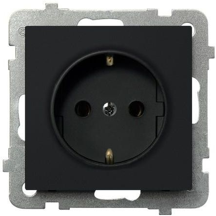  Ospel Gniazdo Sonata pojedyncze schuko czarny metalik (GP-1RS/m/33)