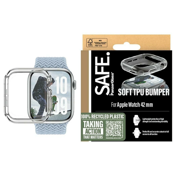 PanzerGlass Case SAFE TPU tok Apple Watch Series 10 42mm készülékhez átlátszó
