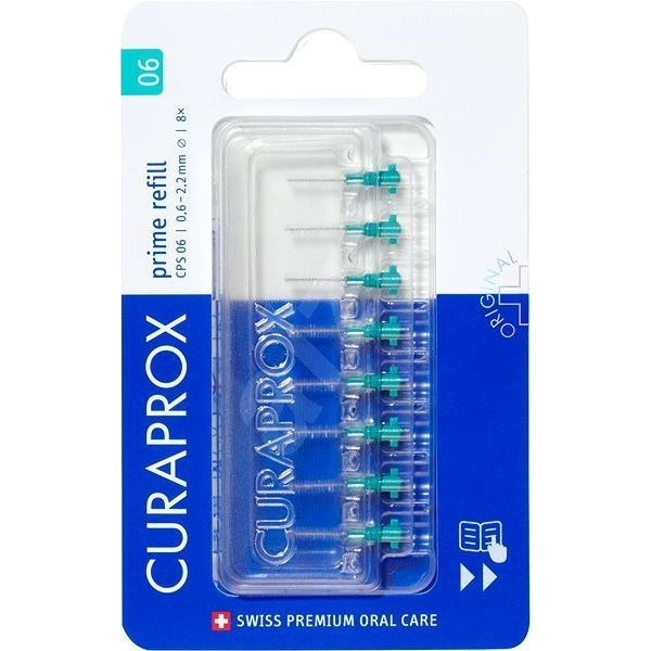 CURAPROX CPS 06 Prime Refill türkiz színű 0,6 mm, 8 darab (7612412427356)