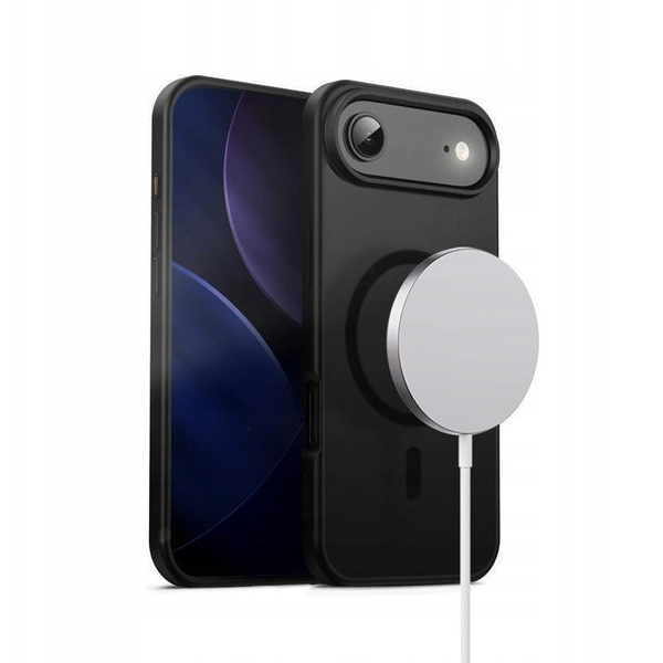 Crong Hybrid Frost MAG Cover - Etui MagSafe iPhone 17 Air (czarny)