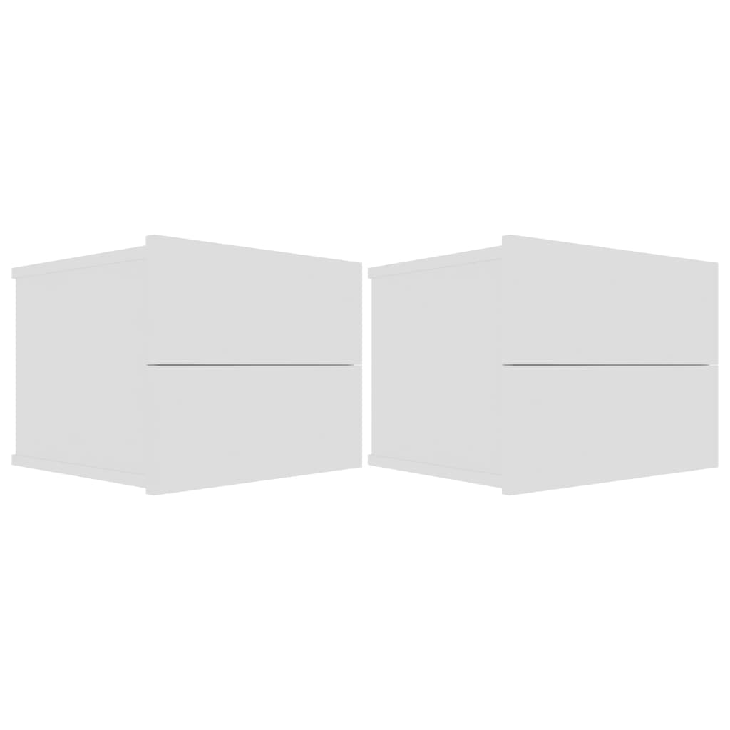 2 db fehér forgácslap éjjeliszekrény 40 x 30 x 30 cm (801054)