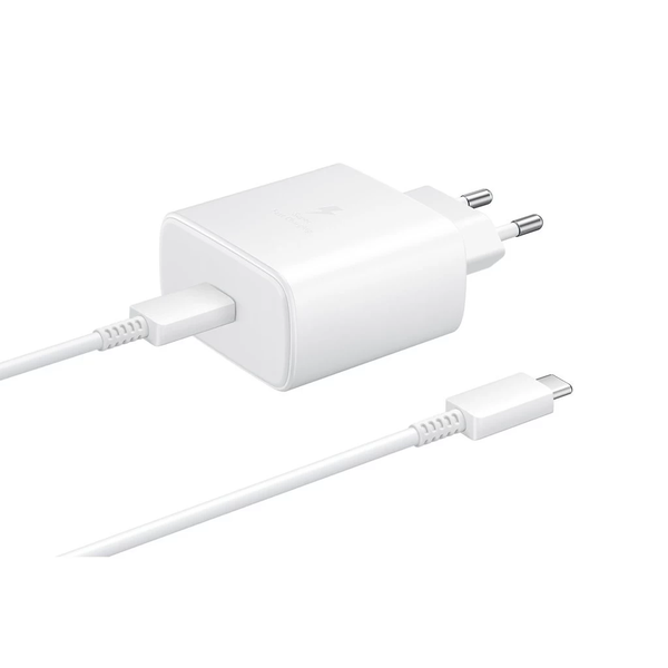 EP-TA845EWE + EP-DW767JWE Samsung 45W utazótöltő + USB-C/USB-C adatkábel fehér - csomagolás nélküli gyártói