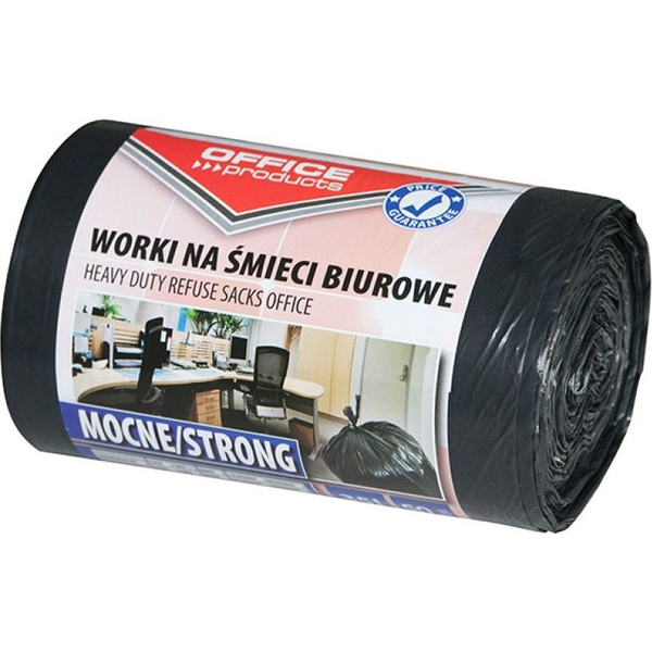  Office Products Worki na śmieci biurowe OFFICE PRODUCTS, mocne (LDPE), 35l, 50szt., czarne