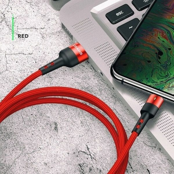Kabel Usams USB - USB typ C 1 m červený