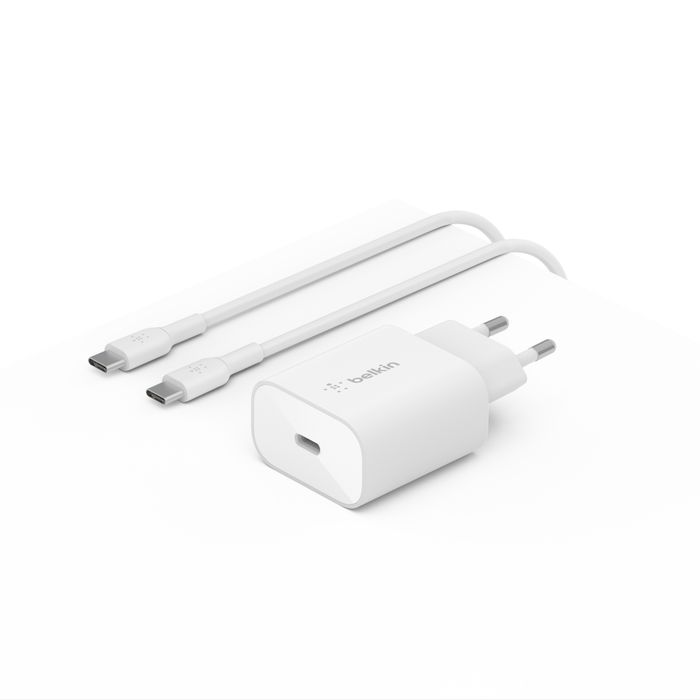 Belkin BoostCharge 1x USB Type-C Hálózati töltő - Fehér (25W) (WCA004VF1MWH-B6)