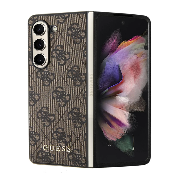 Защитен калъф Guess 4G Charms за Samsung Galaxy Z Fold 5, кафяв