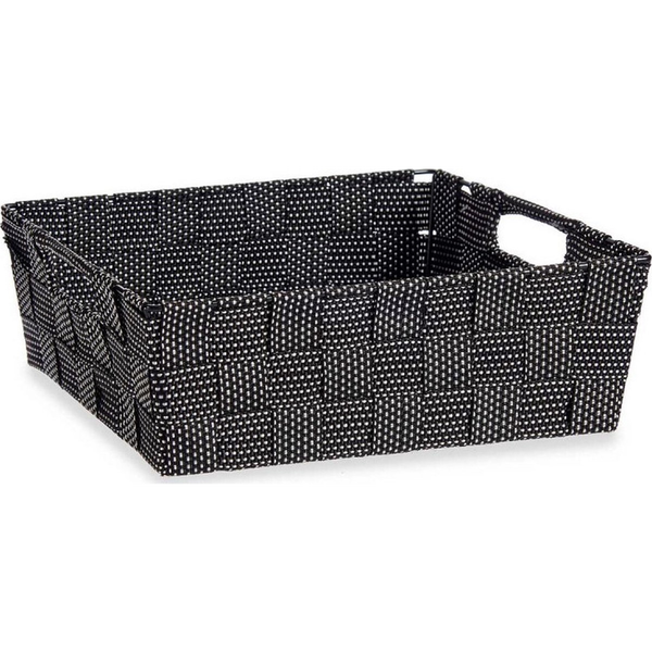 Cesta Trenzada Negro Tela (23 X 8 X 27 Cm)