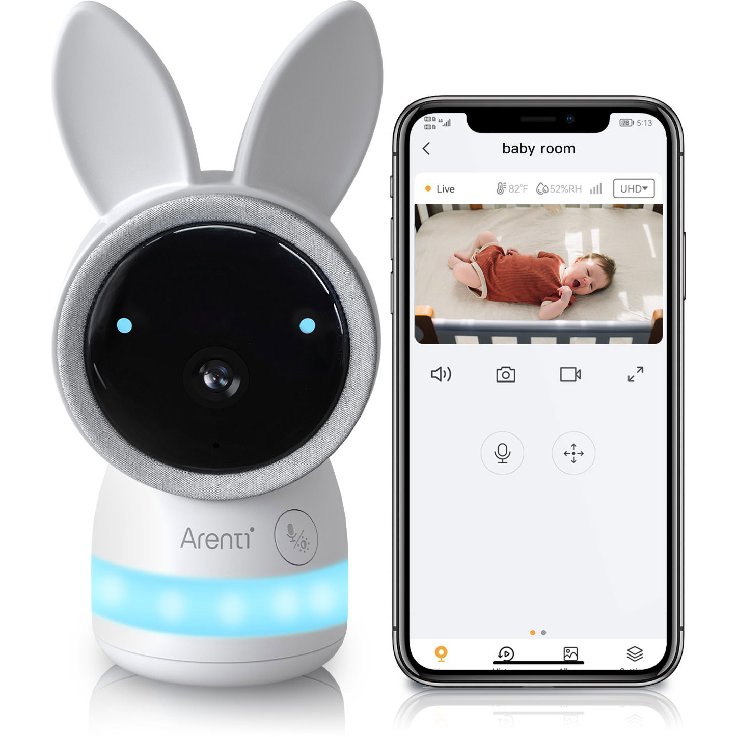 ARENTI 3MP/2K Wi-Fi Video Baby Monitor (AInanny-cam)