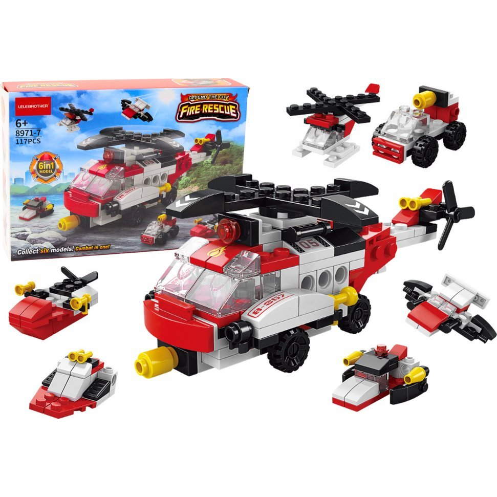 Építőkockák Helikopter 6in1 DIY Set Járművek 117 db 20965 (5905991035299)