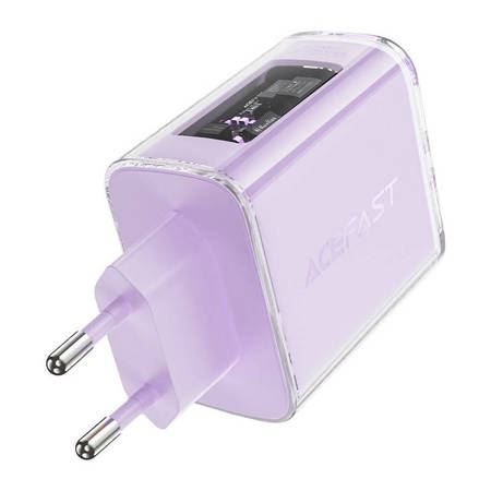 ACEFAST A45 hálózati töltő 2x USB-C 1xUSB-A 65W lila (A45 Purple alfalfa) (A45 Purple alfalfa)