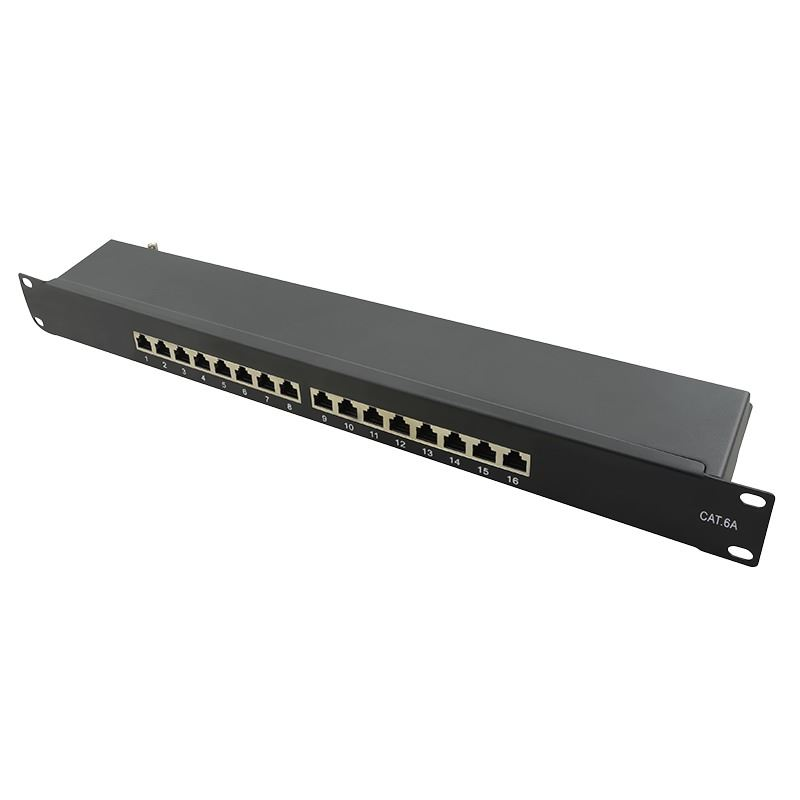 Logilink Cat.6A patch panel 16-port STP fekete (NP0076) (NP0076)