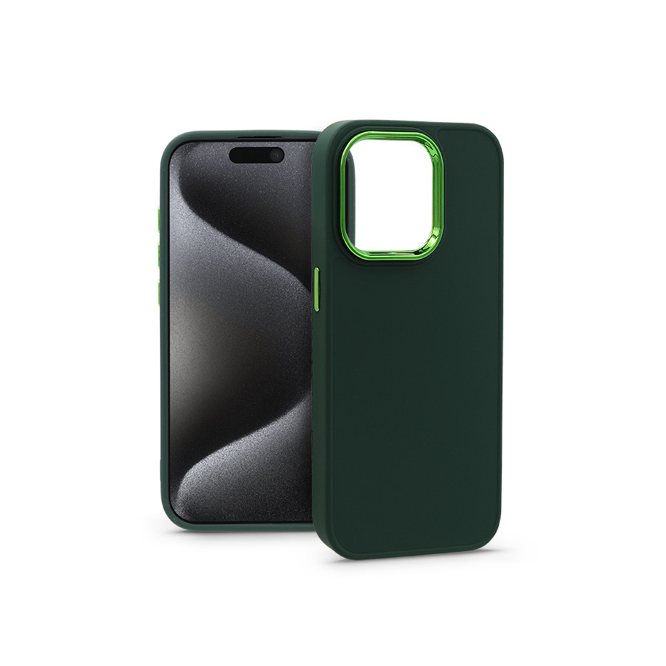 Apple iPhone 15 Pro szilikon hátlap - Frame - zöld (PT-6828)
