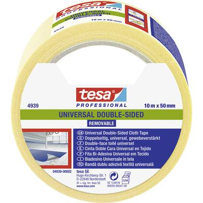 Tesa UNIVERSAL REMOVABLE (04939-00002-11) Fektető szalag ® Professional Fehér (H x Sz) 10 m x 50 mm 1 db (04939-00002-11)