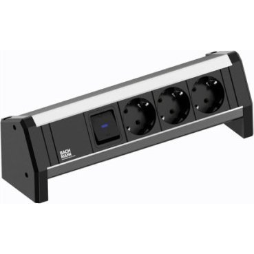 Bachmann 339.1001 Elosztó kapcsolóval 3 részes Fekete, Alumínium Védőérintkezős 1 db (339.1001)