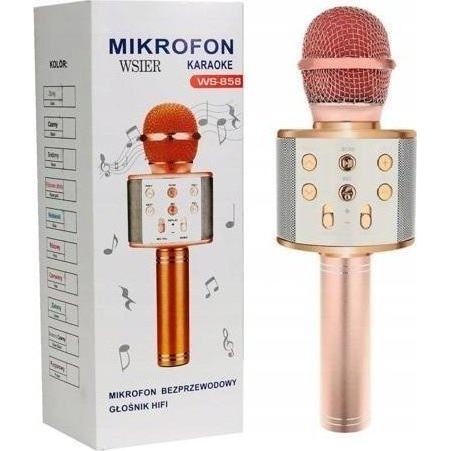 Mikrofon W&K Mikrofon zabawkowy JYWK369-4 rose gold