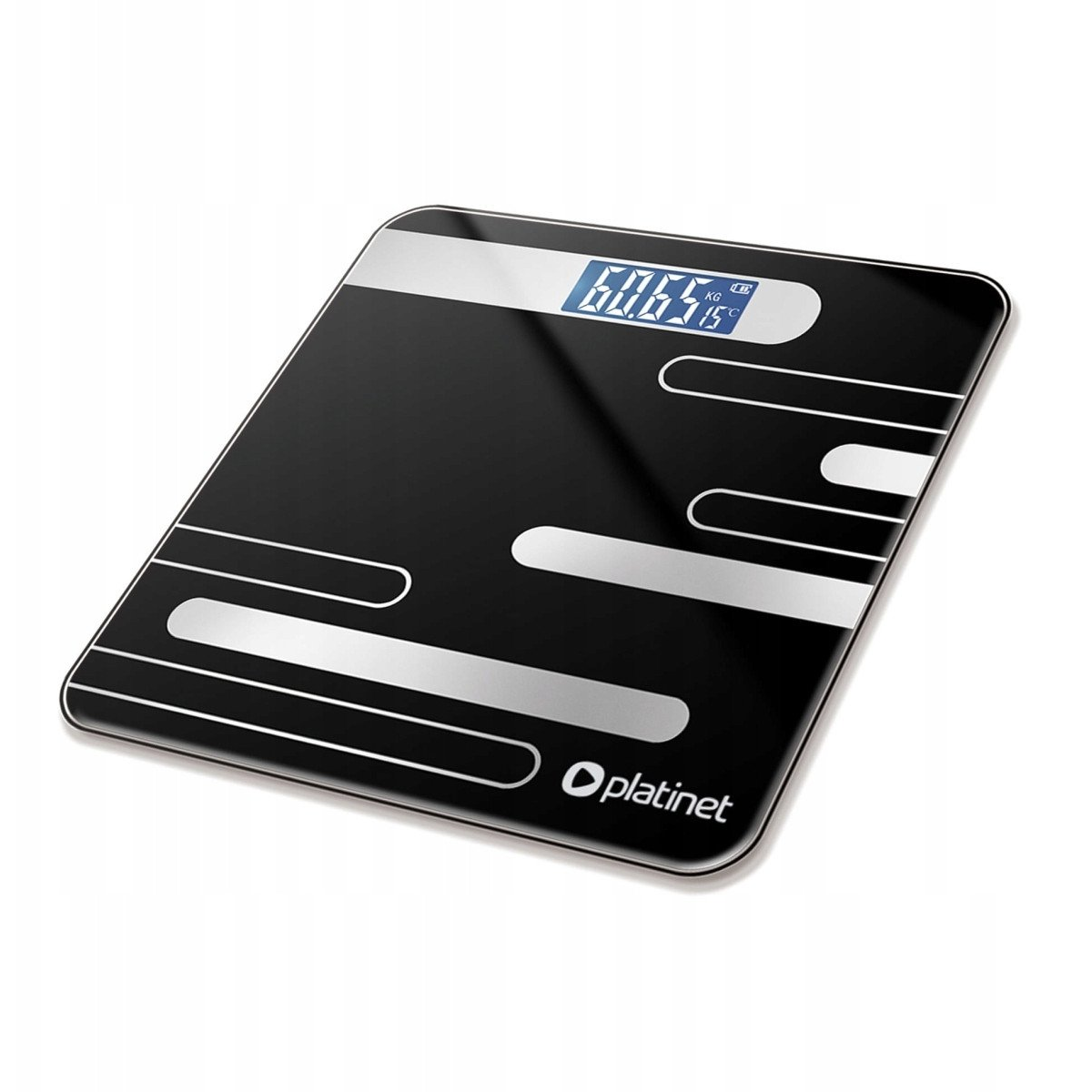 Kúpeľňová váha sklenená do 180 kg čierna Platinet 46020