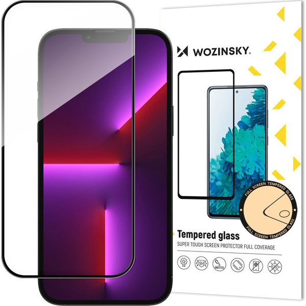  Wozinsky Szkło hartowane na cały ekran z ramką Case Friendly Wozinsky Full Glue iPhone 15 Pro Max - czarne