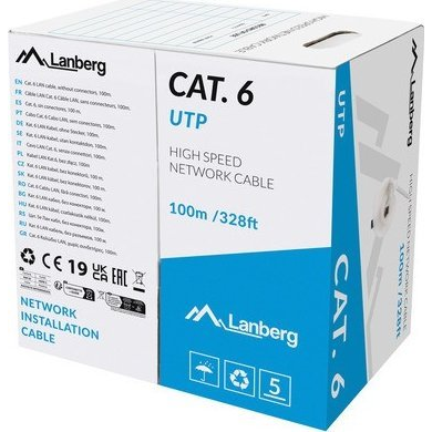 LAN kabel LANBERG UTP Kat. 6 100 m Drát CU CPR + Fluke LCU6-11CU-0100-S