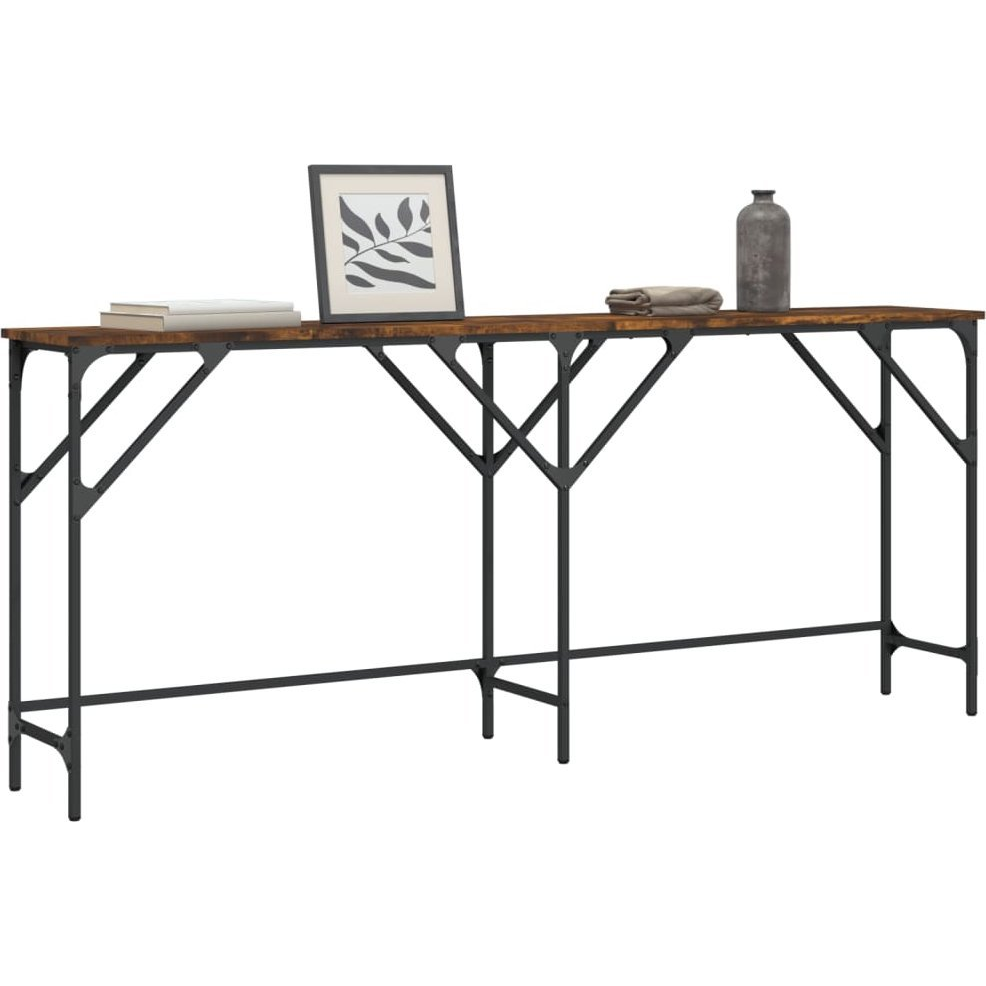 füstös tölgy színű szerelt fa tálalóasztal 180x29x75 cm (837764)