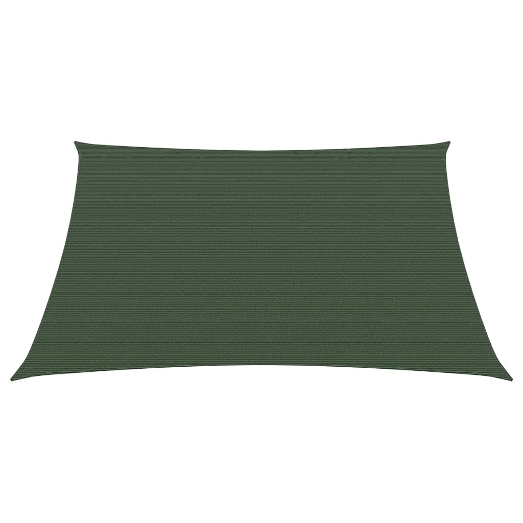sötétzöld HDPE napvitorla 160 g/m² 3,6 x 3,6 m (311440)
