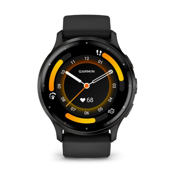 Garmin Venu 3 okosóra fekete kerettel, bőr és szilikon szíjjal (010-02784-52) (010-02784-52)