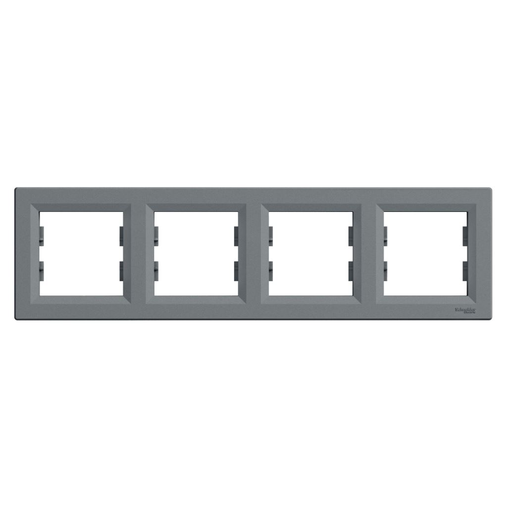 Schneider ASFORA Négyes keret vízszintes acél (EPH5800462) (EPH5800462)